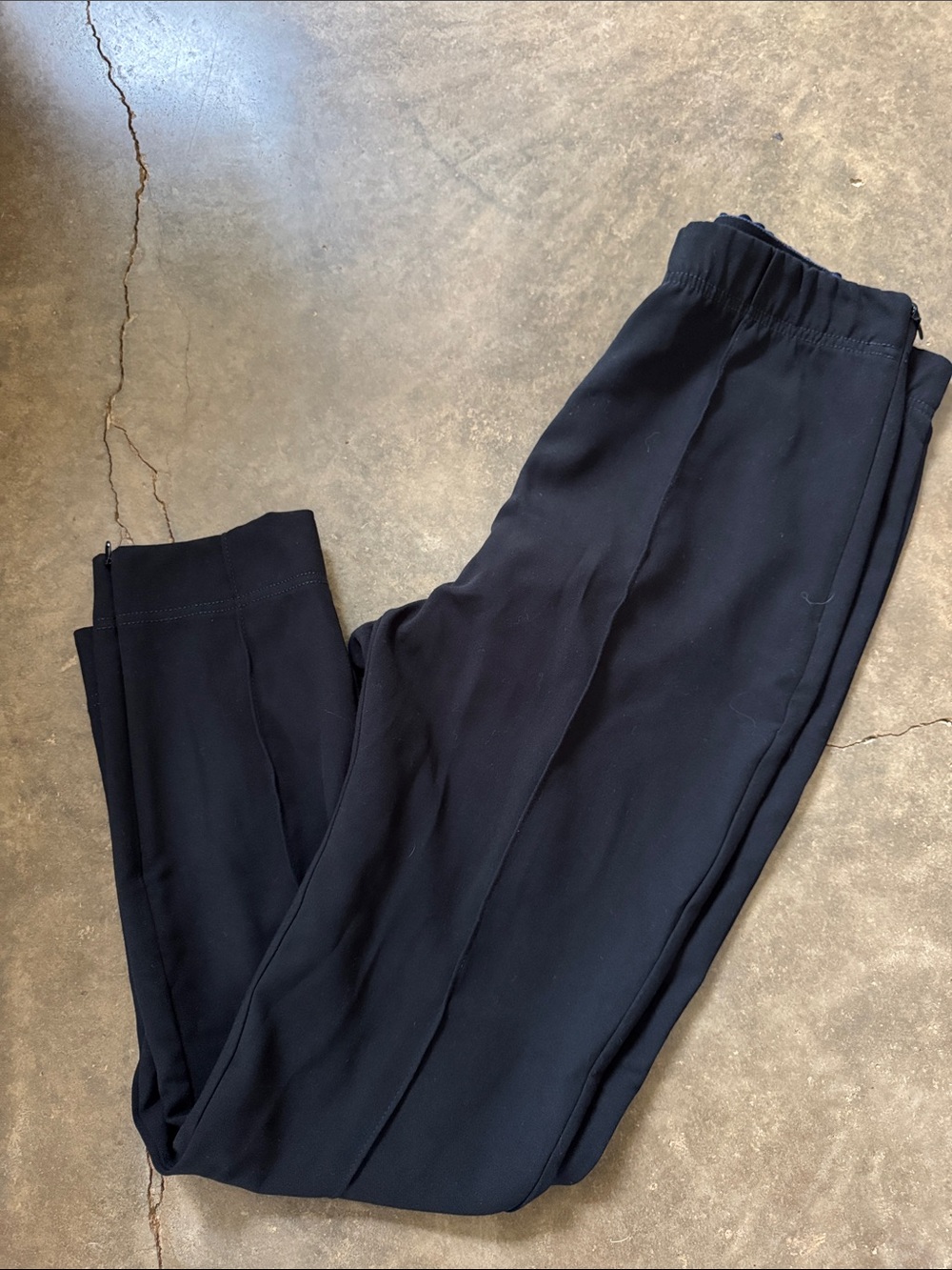 Anthropologie Black Elastic-Waist Pants with front seam | medium